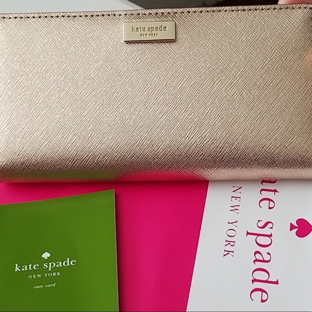 ⚡️HP⚡️Kate Spade Rose Gold Neda Laurel Way Wallet - Picture 7 of 8